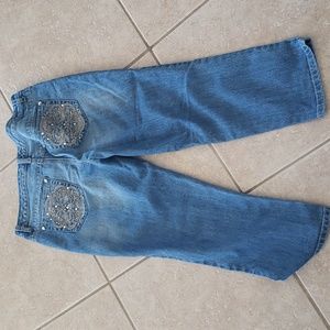 Nine West Embellished Denim Capris